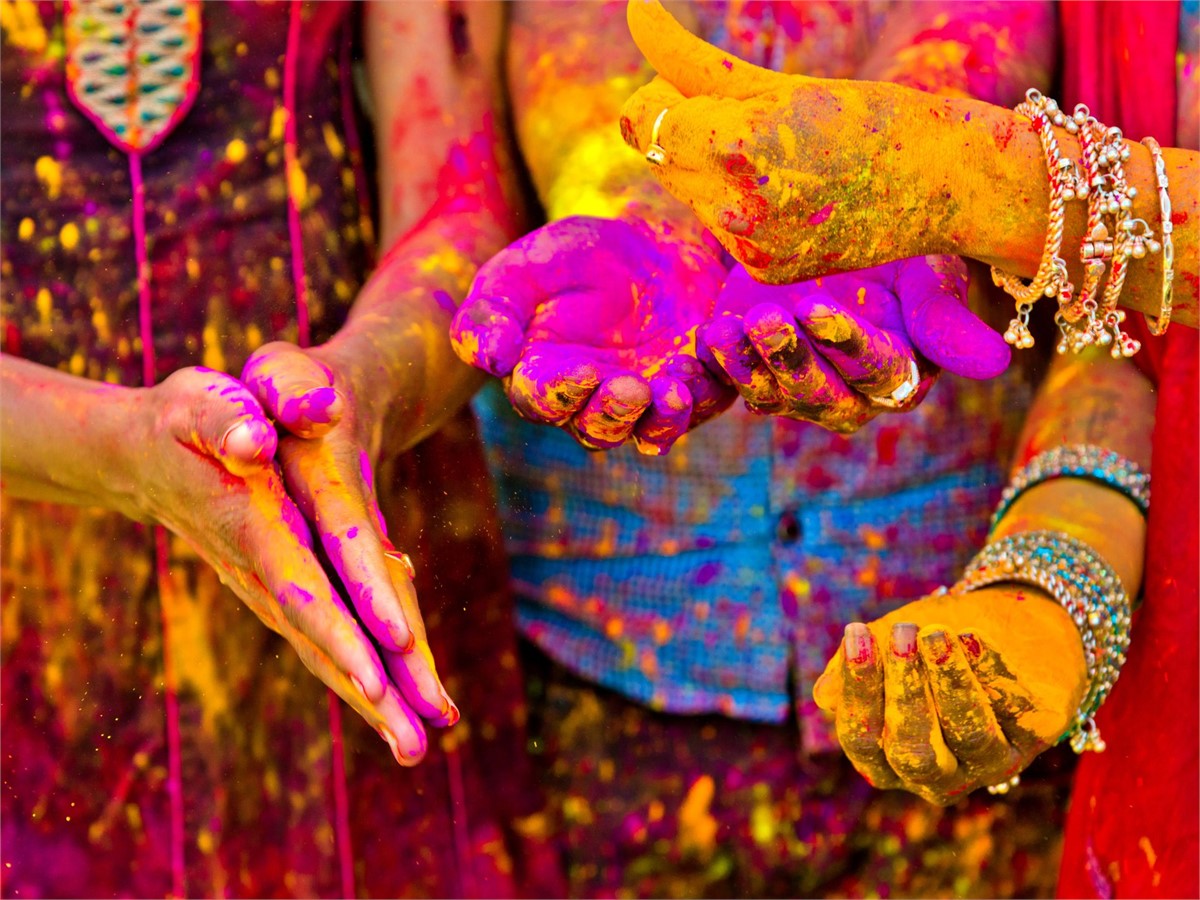 Holi Festival Colorful Hands