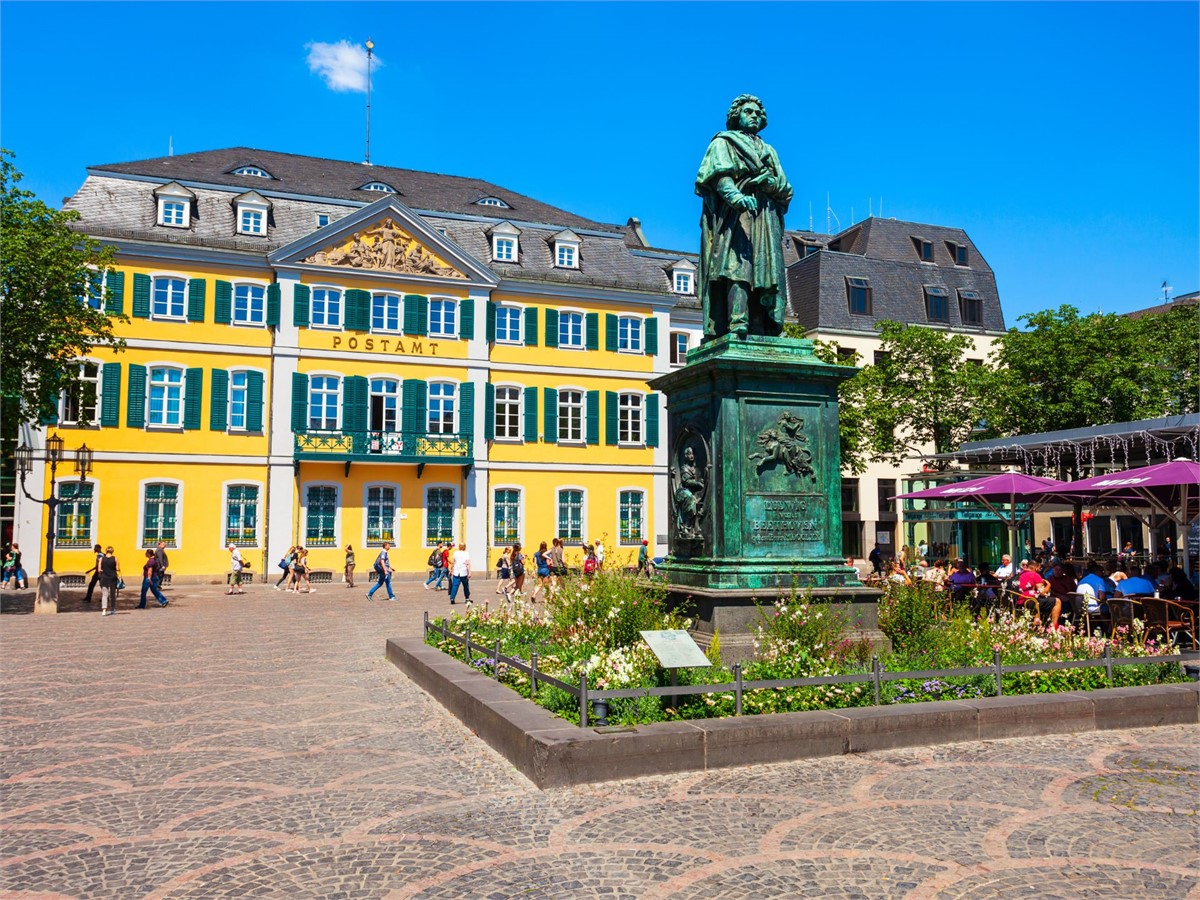 Beethoven monument in front of the old post office in Bonn