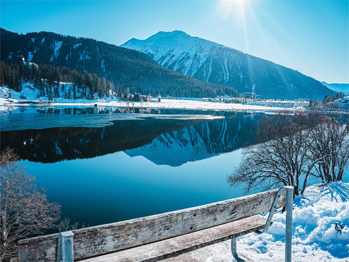 Davosersee lake in Davos