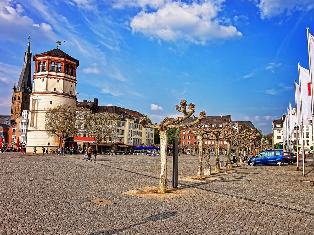 Maritime Museum and palace tower in Düsseldorf