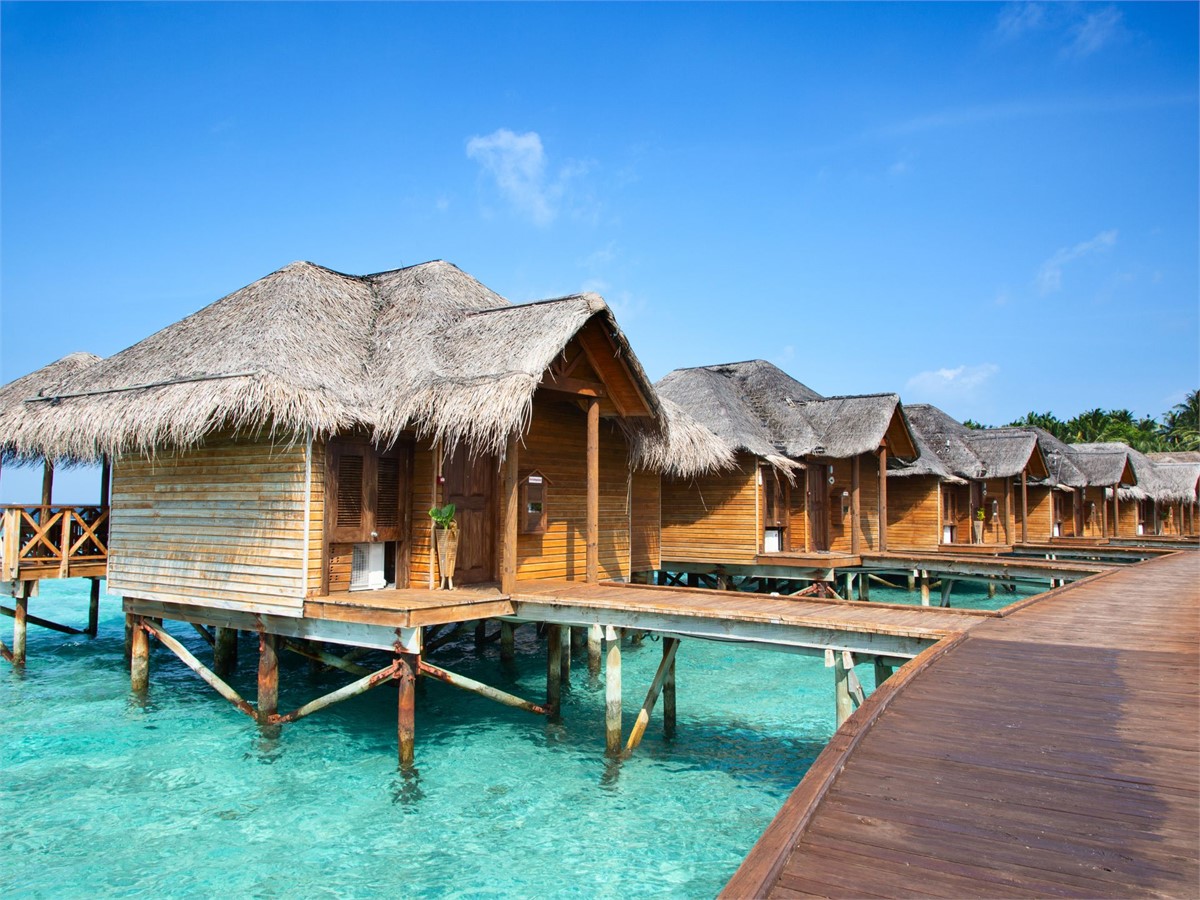 Water bungalows at the Maldives