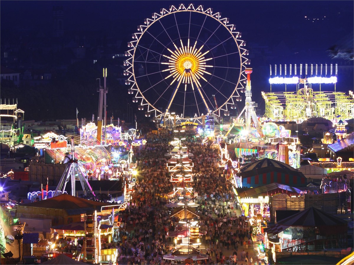 Oktoberfest in Munich at night