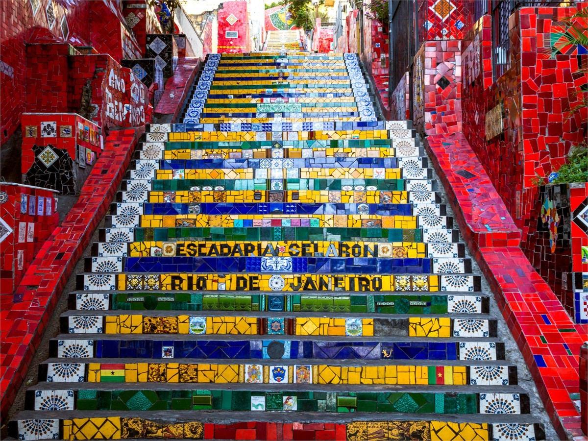 Selaron stairway Escadaria Selarón in Rio de Janeiro