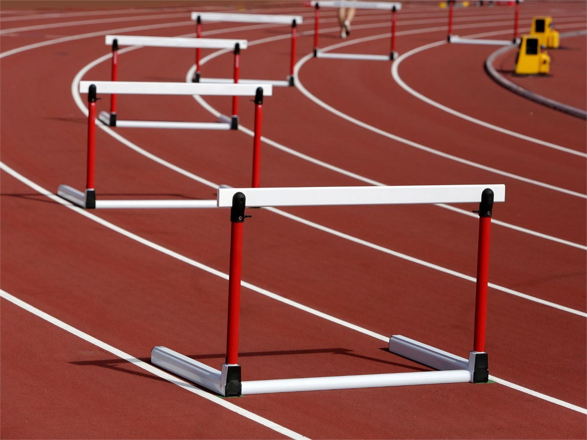 Summer Olympics in Paris - hurdles on a track
