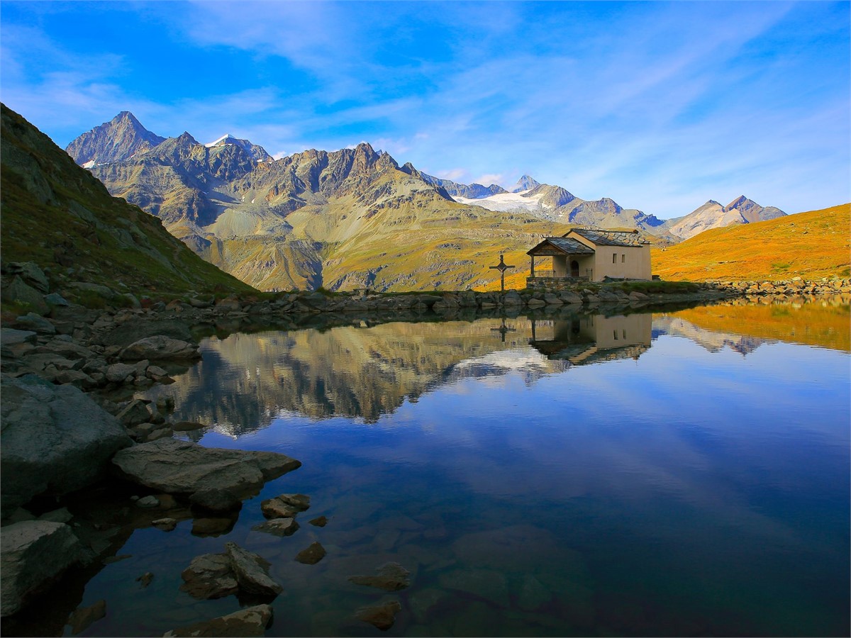 Schwarzsee lake with chapel in Zermatt